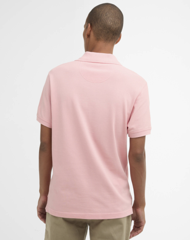 Barbour Tartan Pique Polo Shirt Mineral Pink