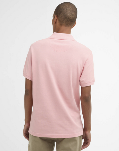 Barbour Tartan Pique Polo Shirt Mineral Pink