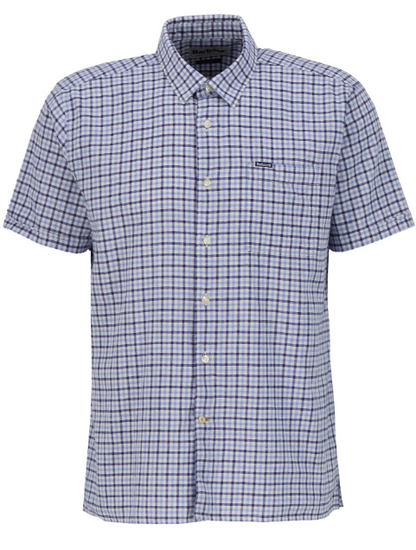 Barbour Nelson Regular Fit Gingham Short-Sleeved Shirt Blue
