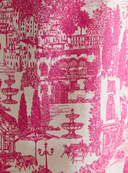 Joules Hallie Pink Toile Pull On Cotton Trousers