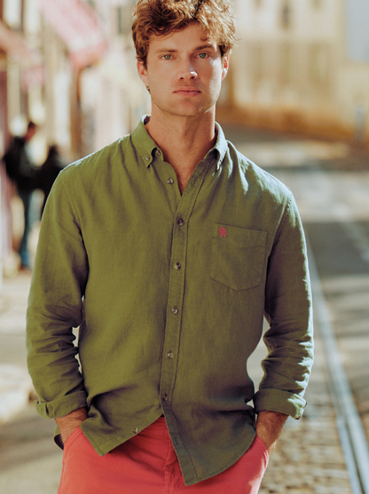 Khaki Green Classic Fit Shirt
