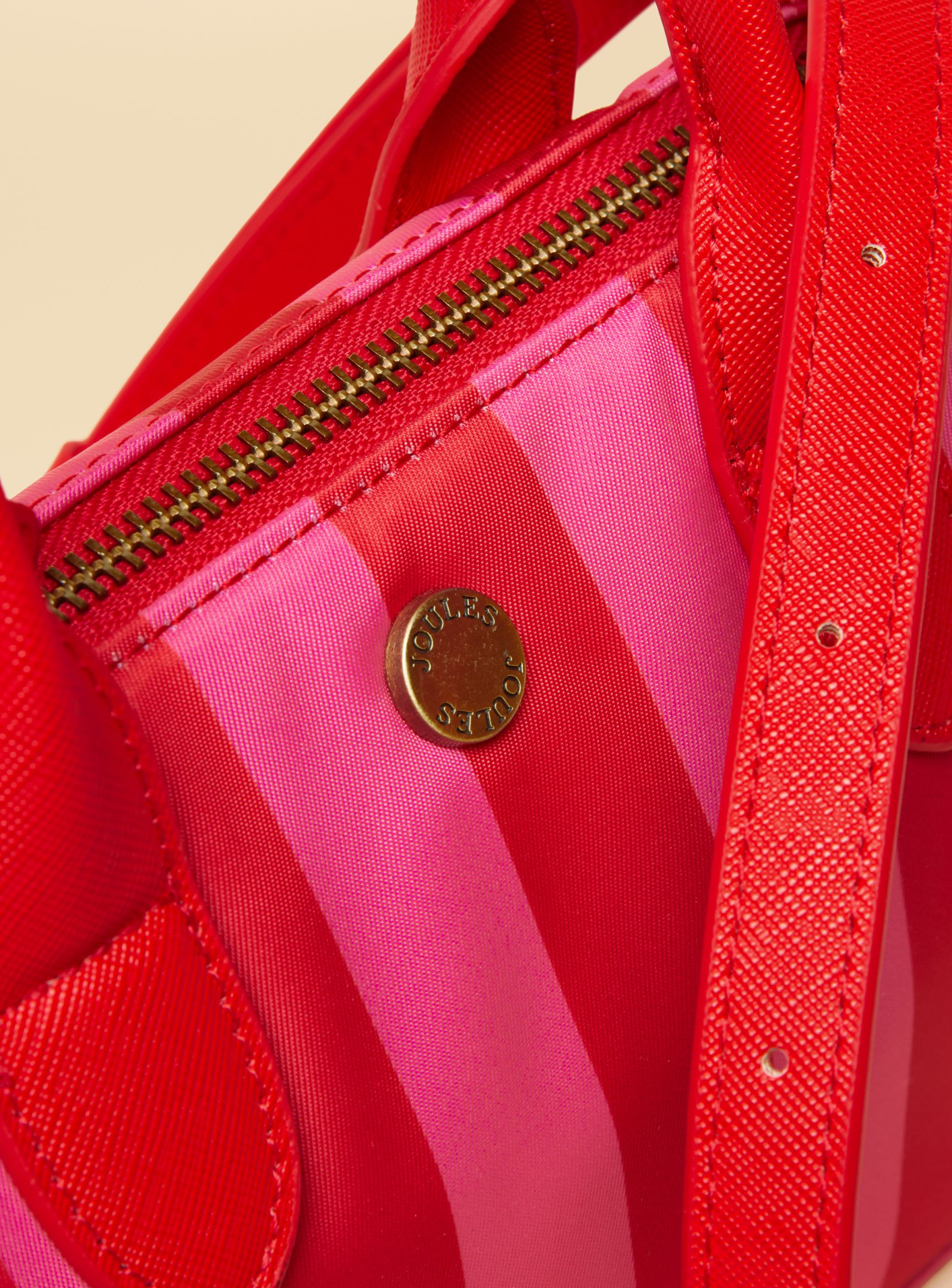 Edie Red & Pink Striped Crossbody Handbag