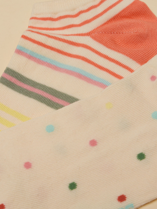 Rilla Spot / Stripe Trainer Socks 2 Pack