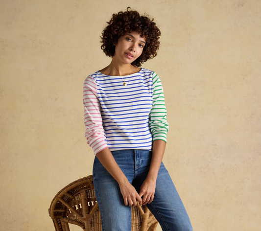 Harbour White / Multi Stripe Breton Top