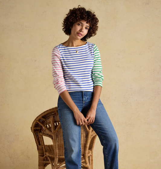 Joules Harbour Stripe Breton Top White / Multi