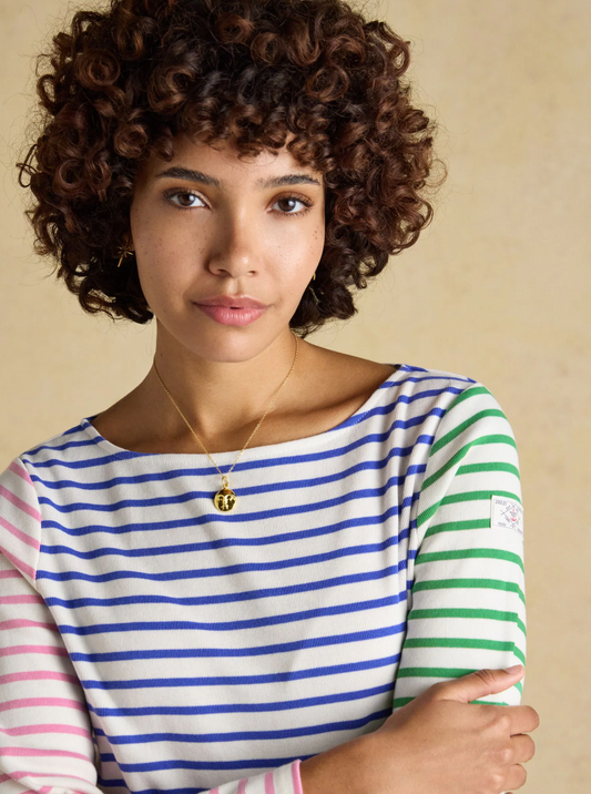 Joules Harbour Stripe Breton Top White / Multi
