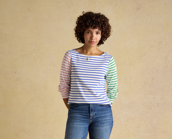 Joules Harbour Stripe Breton Top White / Multi