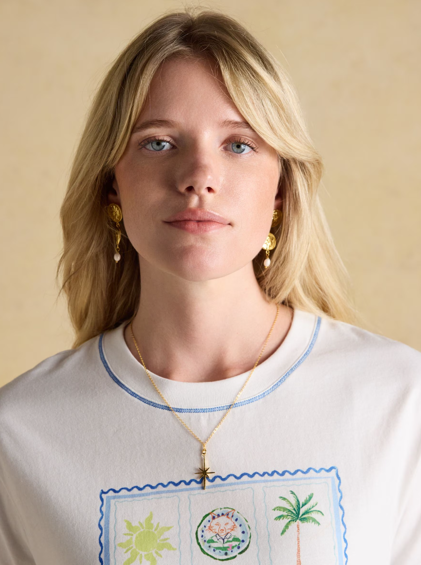 Joules Postcard Graphic T-Shirt White