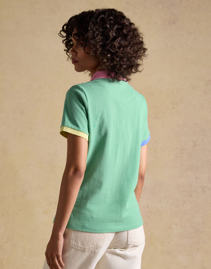 Woody Mint Green Cotton Pique Short Sleeve Polo Shirt