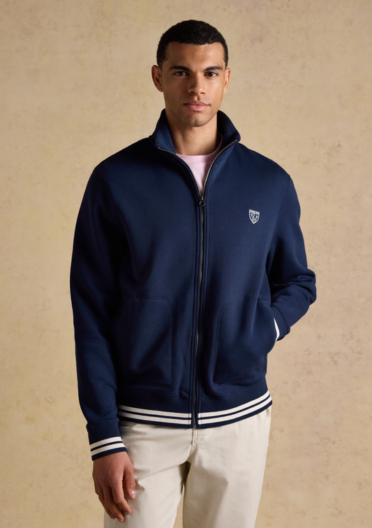 Zip Through Navy Track Sweatshirt