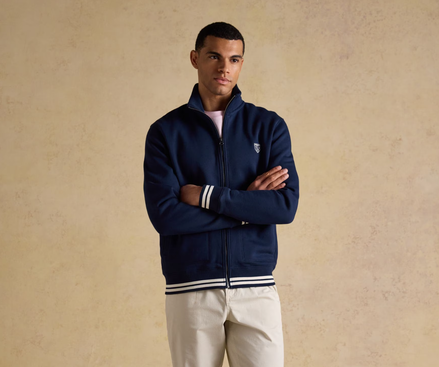 Joules Zip Through Track Sweatshirt Navy