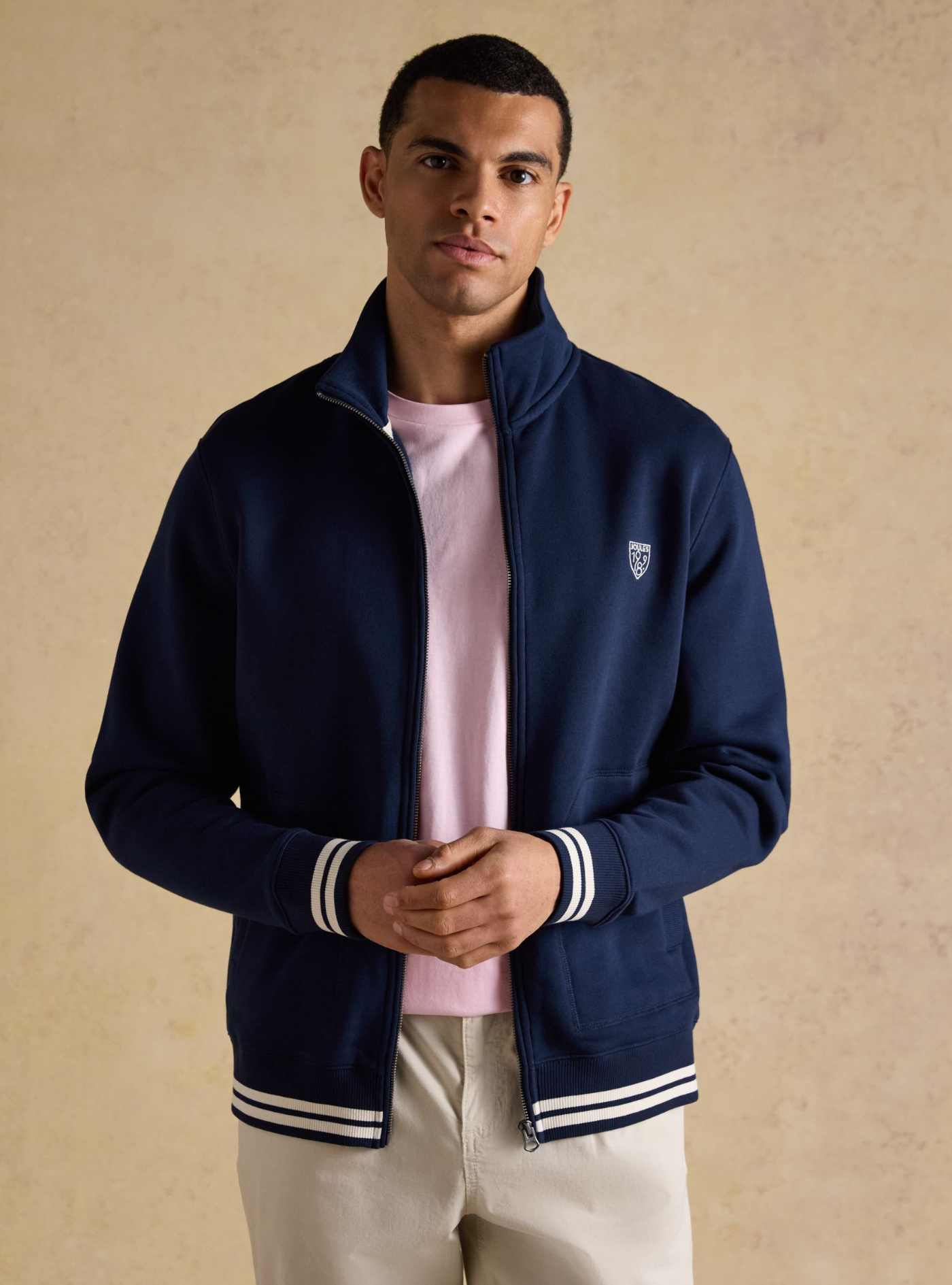 Joules Zip Through Track Sweatshirt Navy