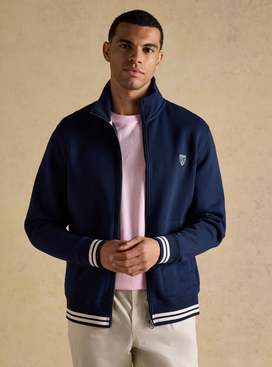 Joules Zip Through Track Sweatshirt Navy