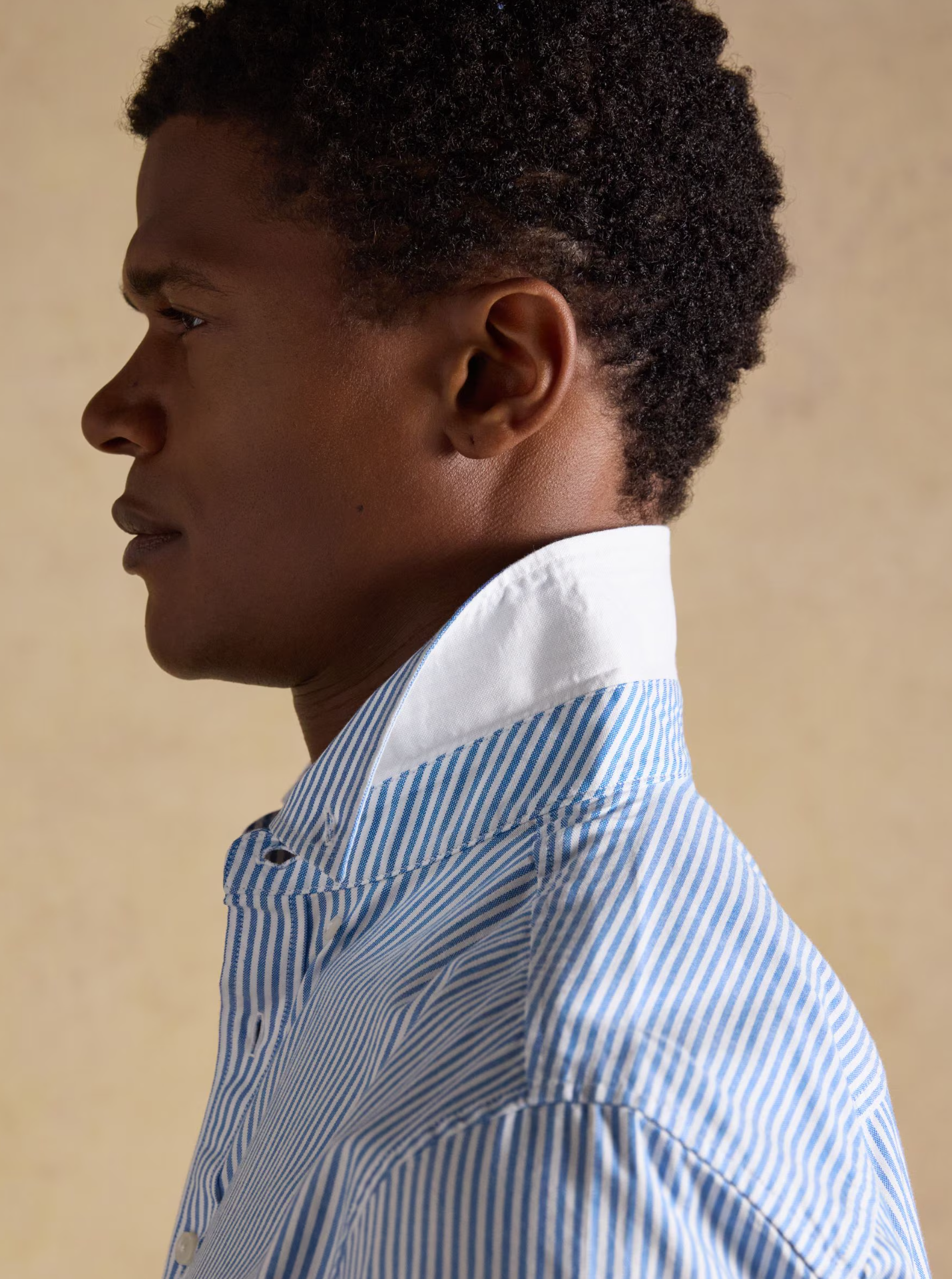 Joules Oxford Stripe Short Sleeve Shirt Blue