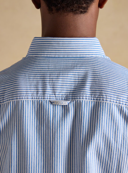 Joules Oxford Stripe Short Sleeve Shirt Blue