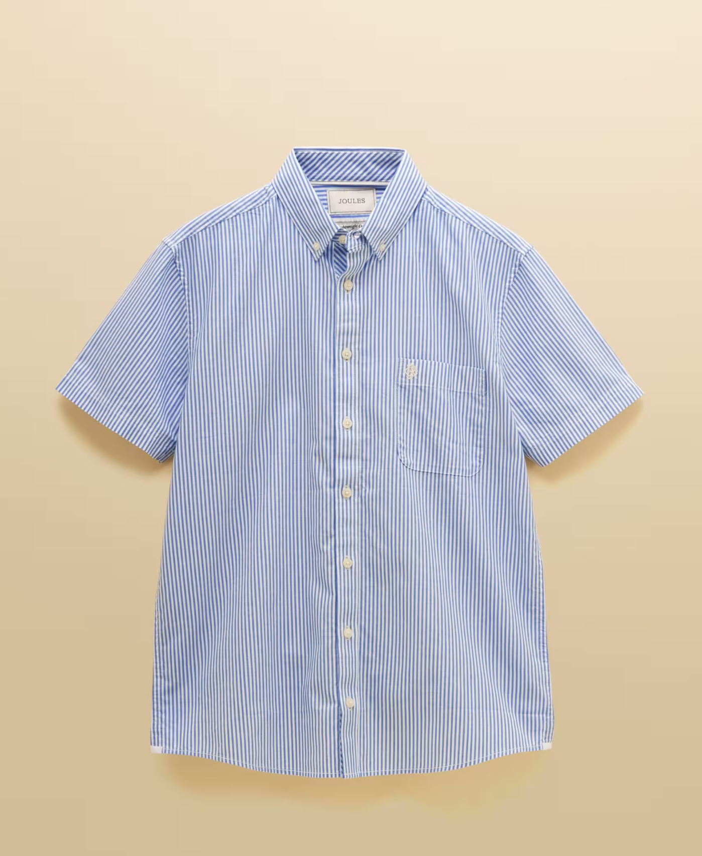 Joules Oxford Stripe Short Sleeve Shirt Blue