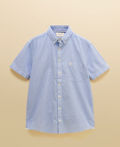 Joules Oxford Stripe Short Sleeve Shirt Blue
