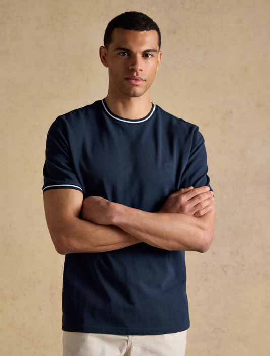 Classic Fit Navy Pique T-Shirt