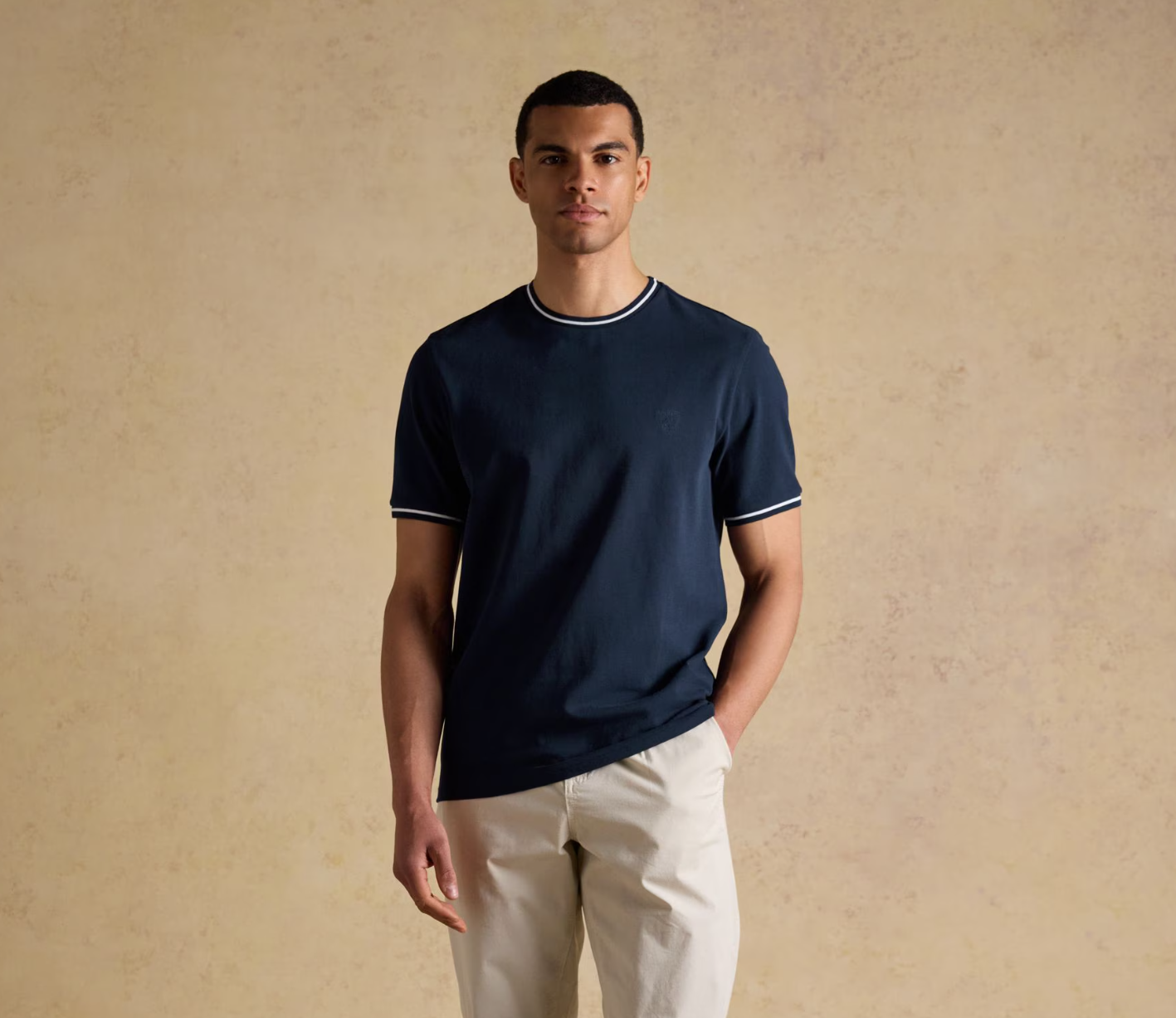 Joules Classic Fit Pique T-Shirt Navy