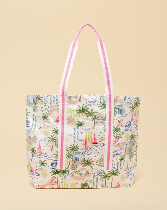 Promenade Palm Print Canvas Tote Bag