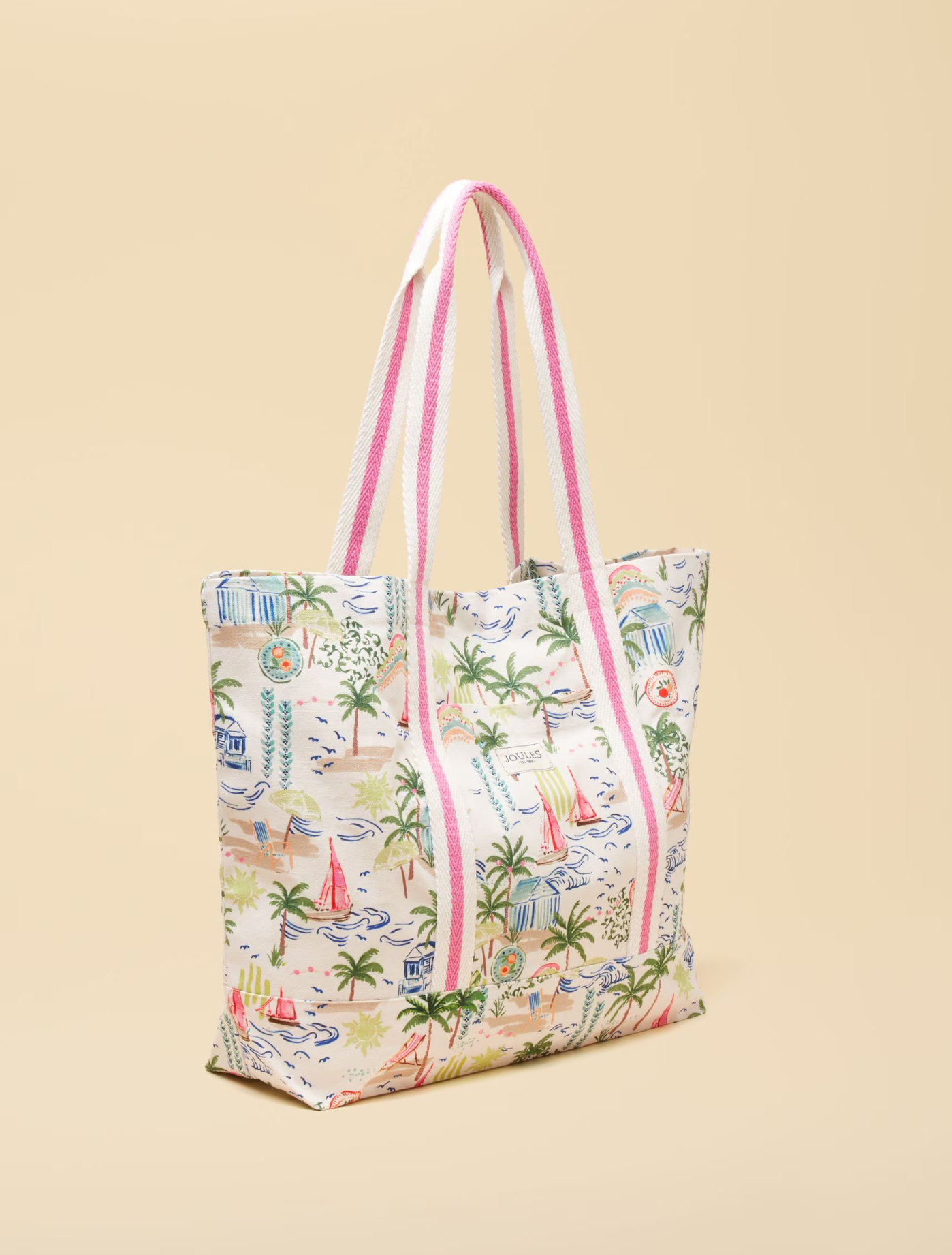 Promenade Palm Print Canvas Tote Bag