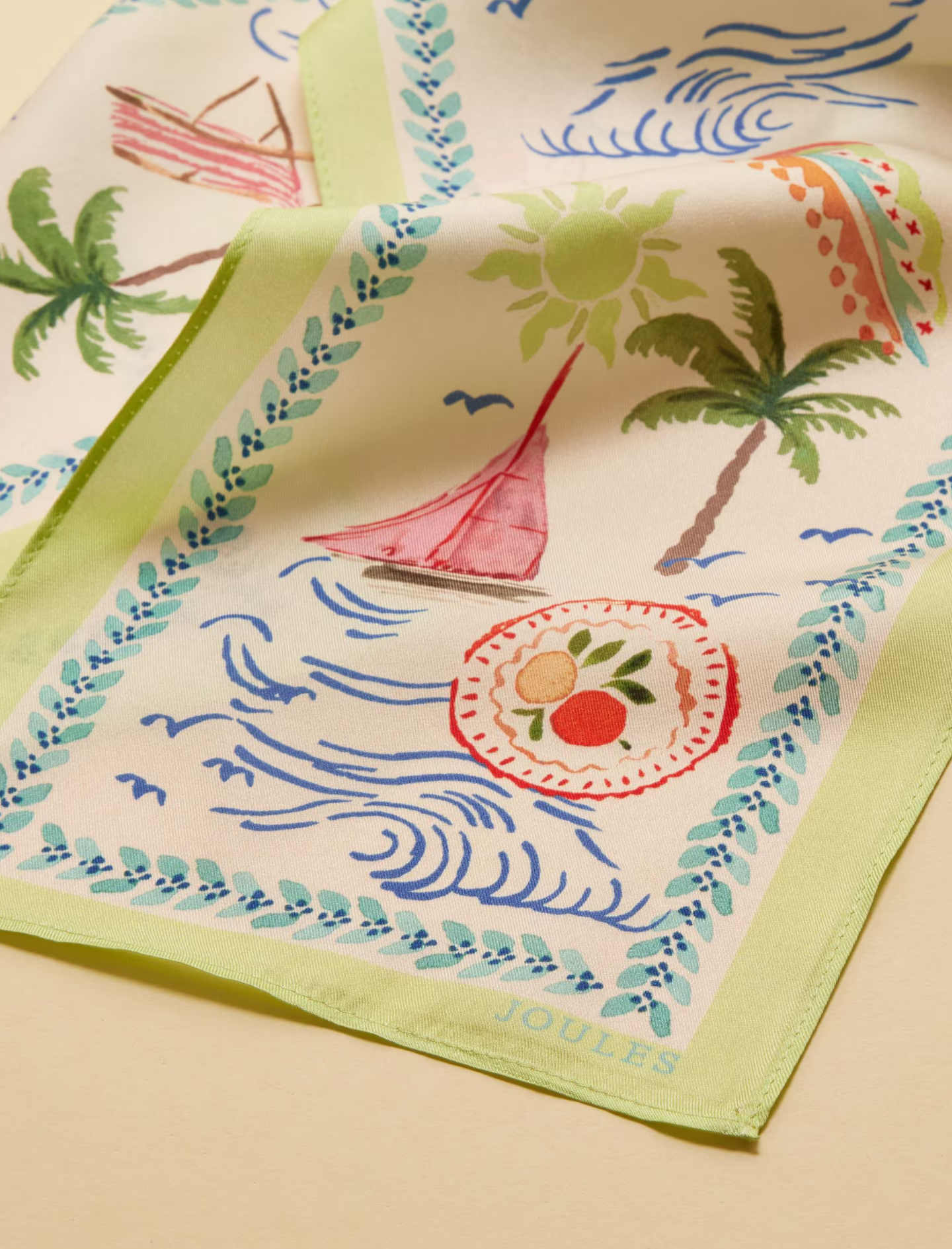 Highgrove Palm Print Silk Printed Scarf