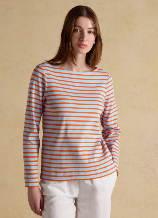 Harbour Blue / Orange Stripe Breton Top
