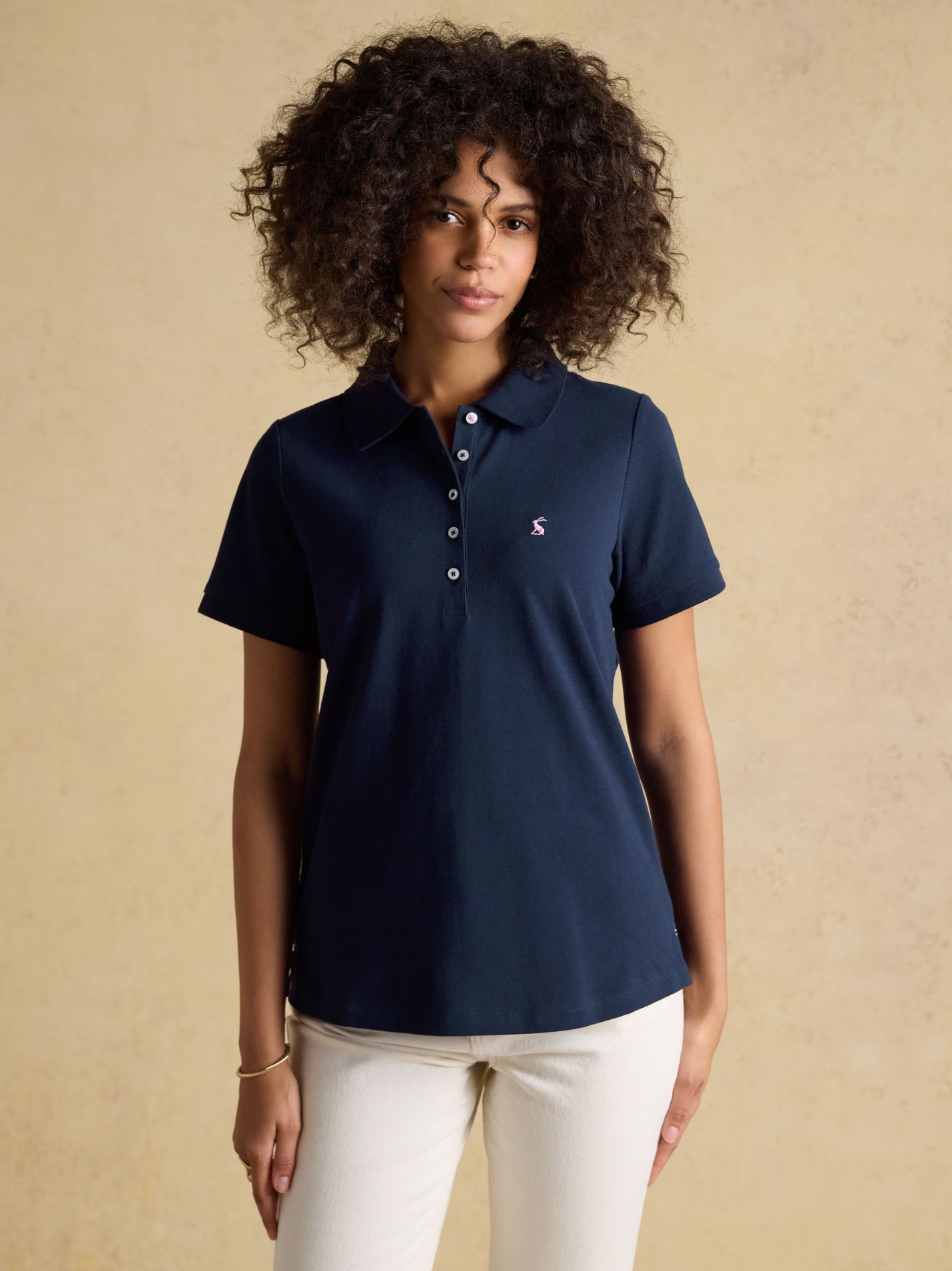 Joules Woody Cotton Pique Short Sleeve Polo Shirt Navy