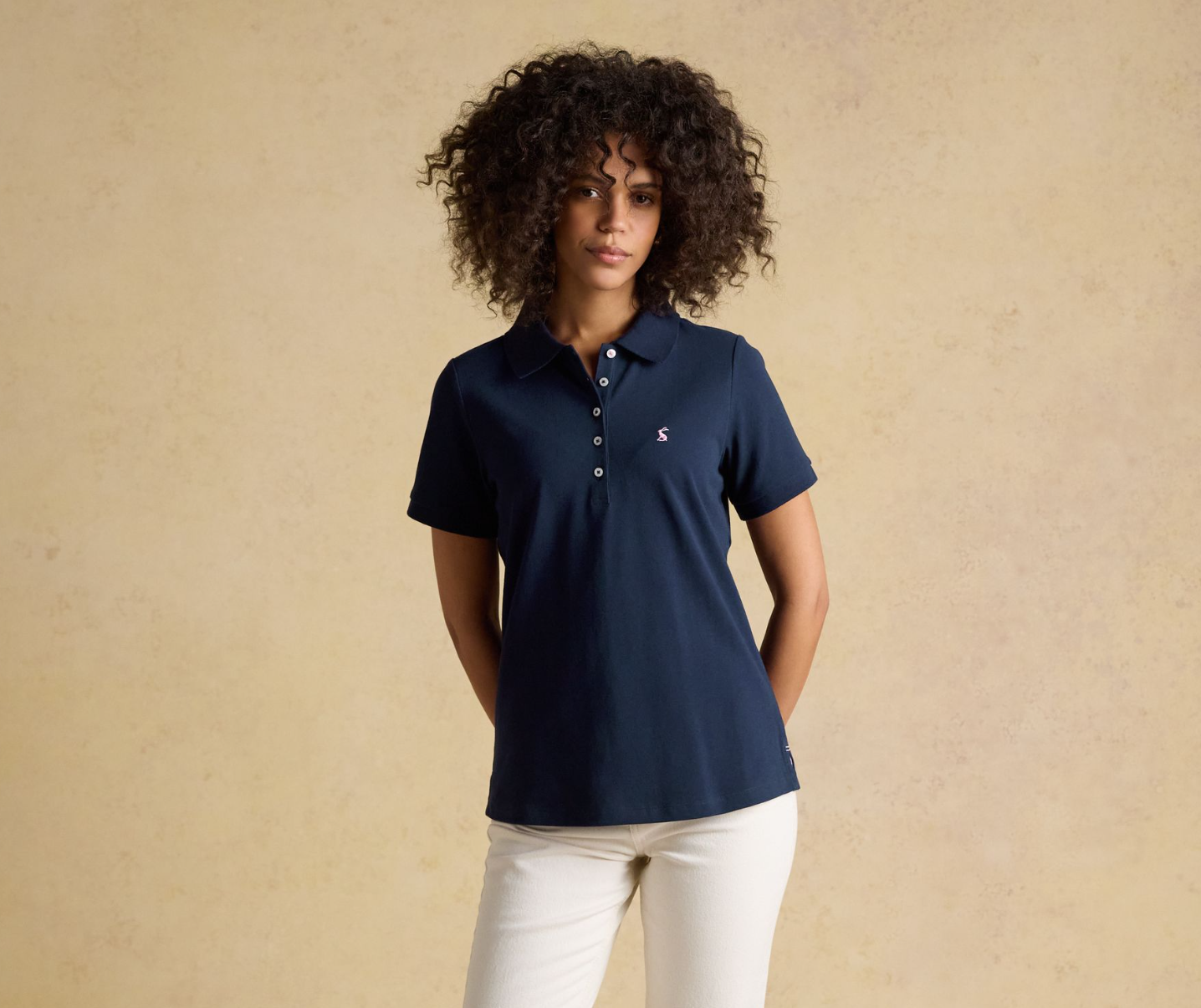Joules Woody Cotton Pique Short Sleeve Polo Shirt Navy