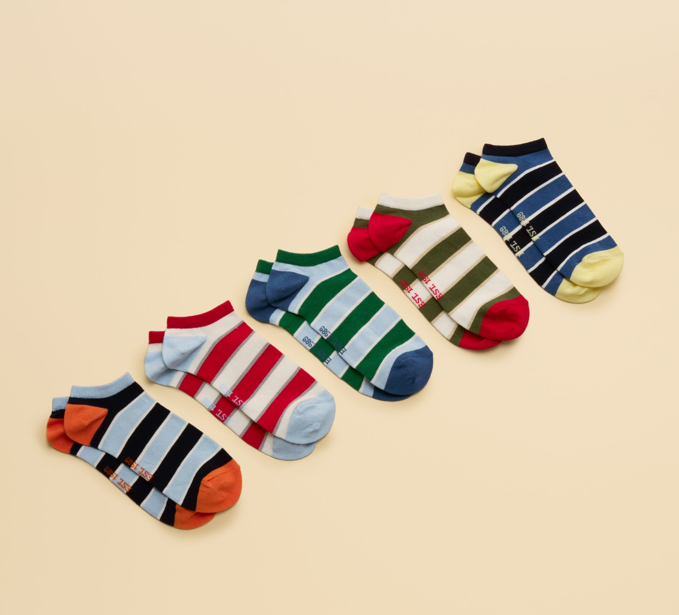 Joules Rilla Bright Trainer Socks 5 Pack Multi Colour