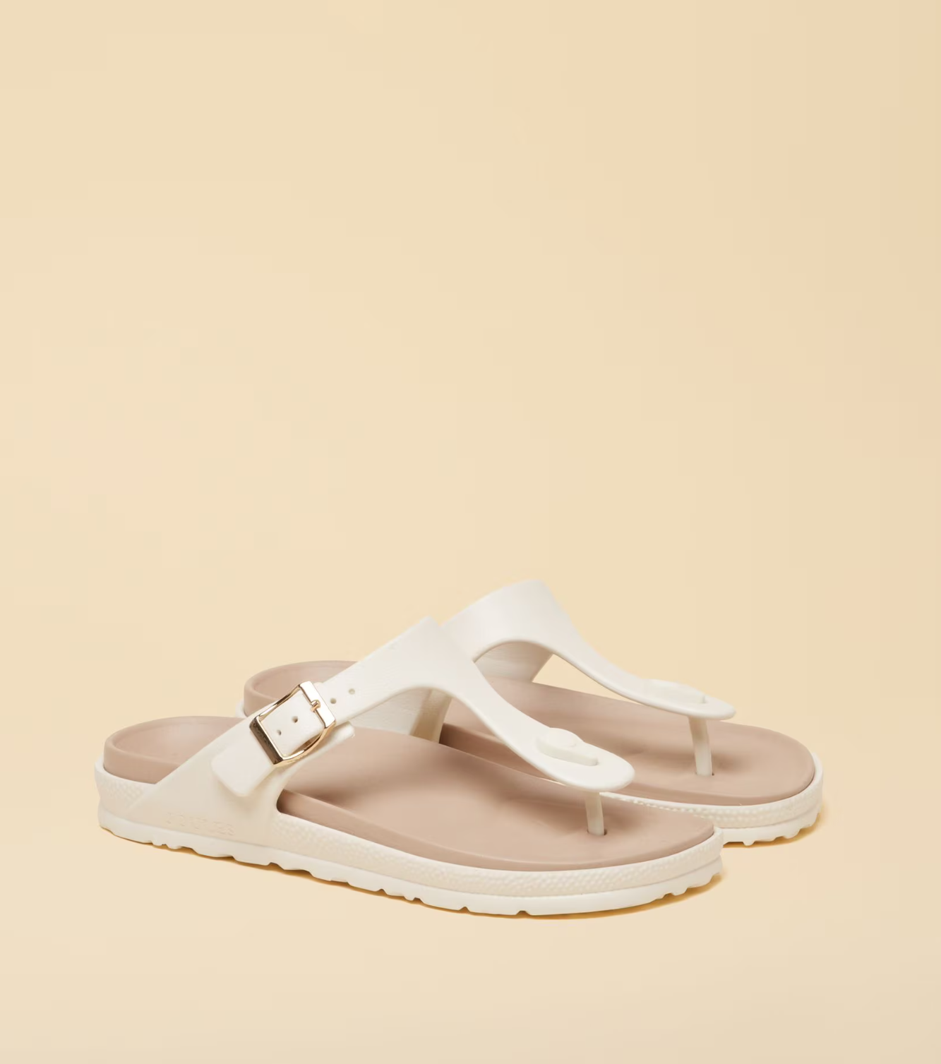 Joules Soleil Buckle Flip Flops White