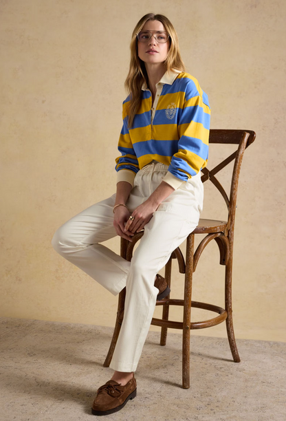 Joules Relaxed Chino Tapered Trousers White