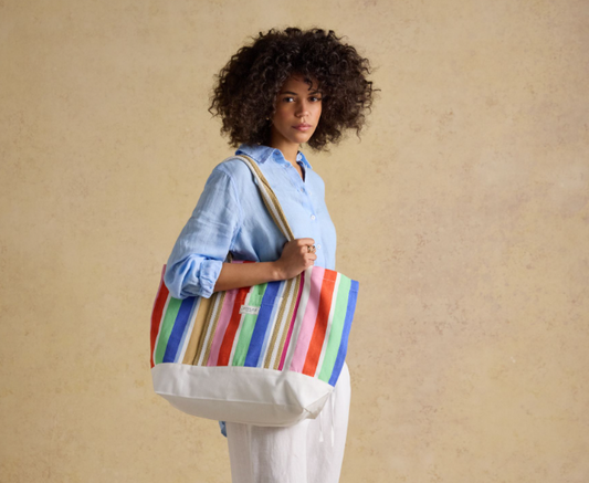 Promenade Multi Stripe Canvas Tote Bag