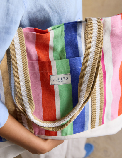 Promenade Multi Stripe Canvas Tote Bag