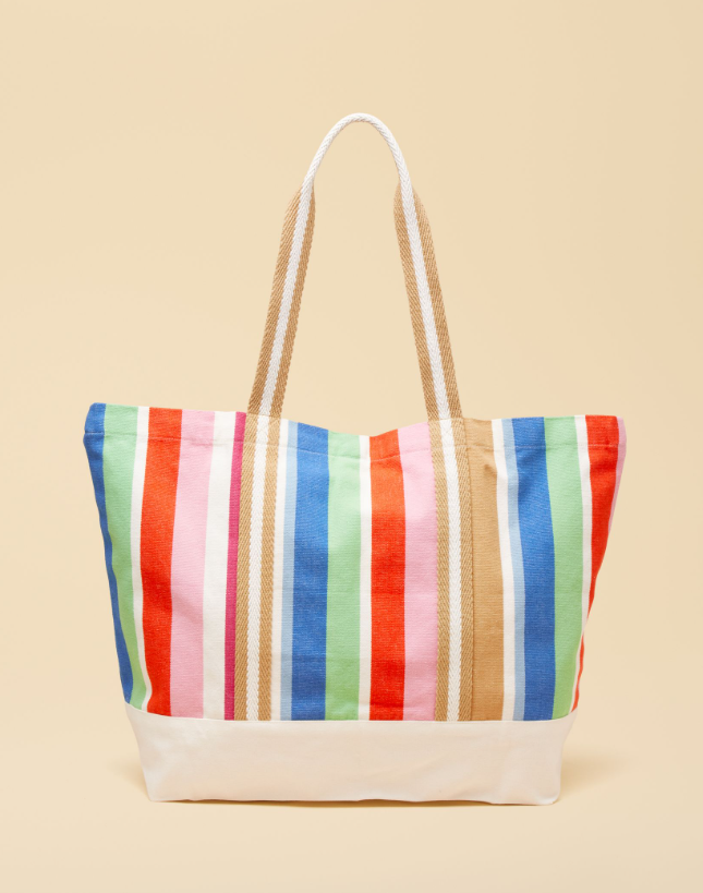 Promenade Multi Stripe Canvas Tote Bag