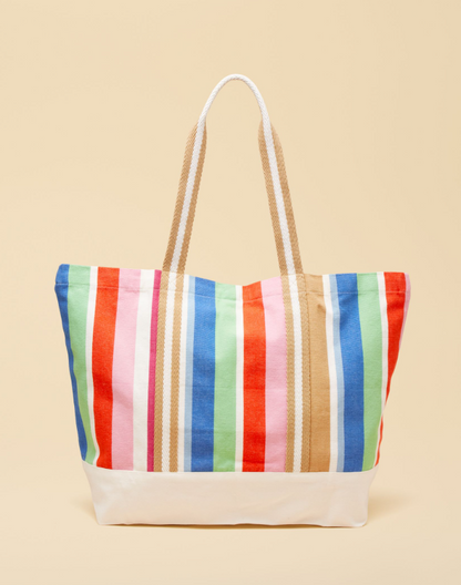 Promenade Multi Stripe Canvas Tote Bag