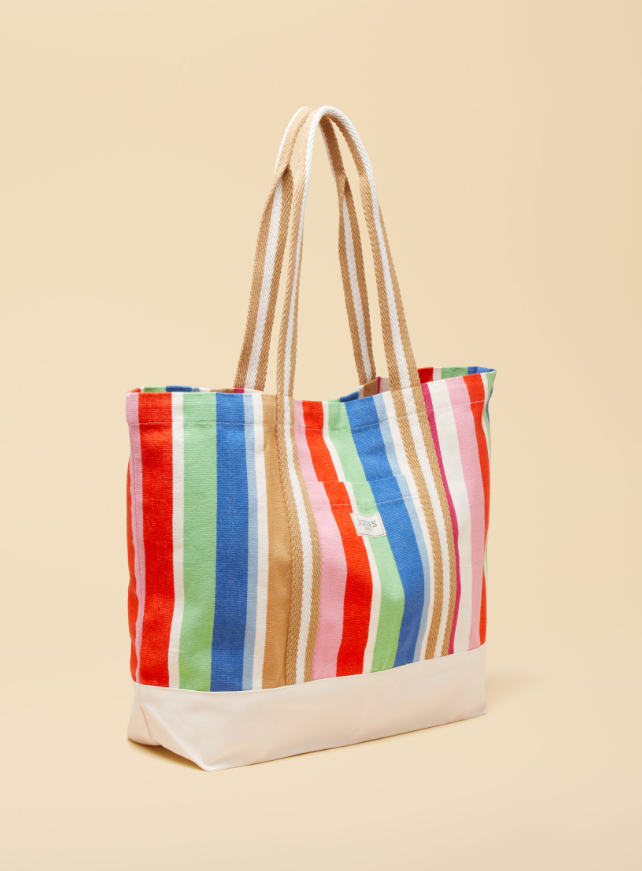 Promenade Multi Stripe Canvas Tote Bag
