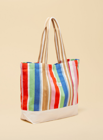 Promenade Multi Stripe Canvas Tote Bag