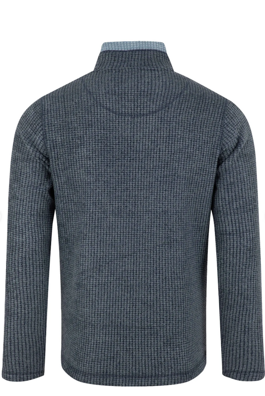 Weird Fish Newark 1/4 Zip Grid Fleece Navy