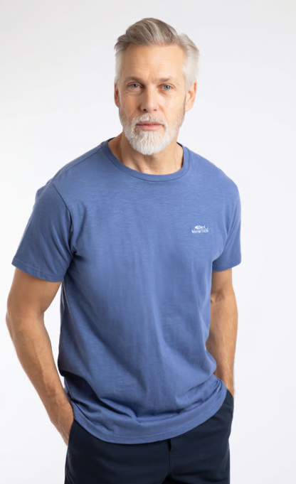 Fished Branded Faded Blue T-shirt
