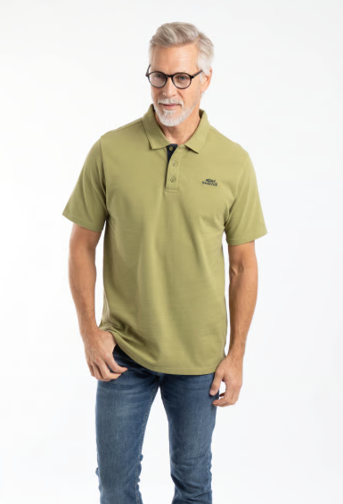 Miles Pique Washed Oak Polo Shirt