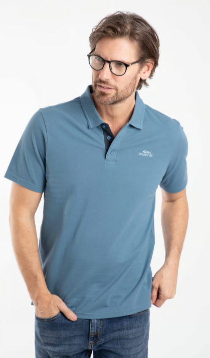 Miles Pique Faded Blue Polo Shirt