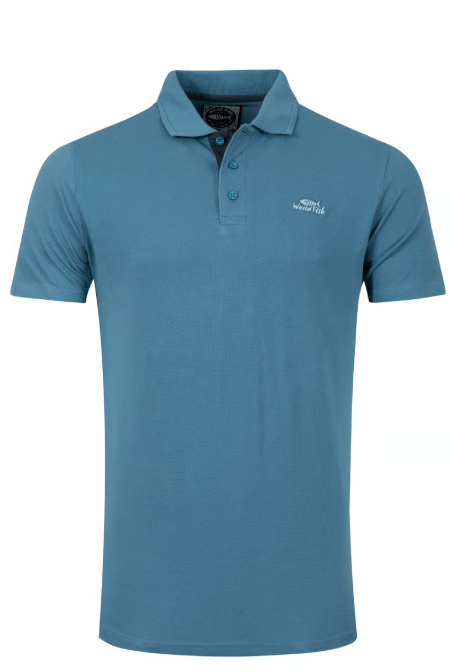 Miles Pique Faded Blue Polo Shirt