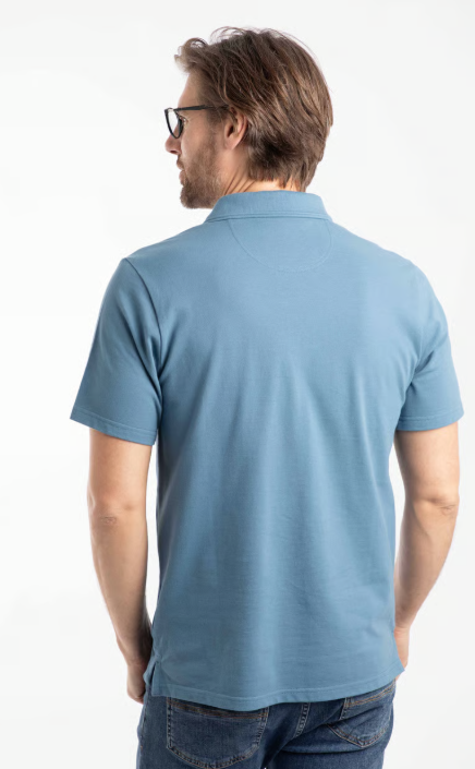 Weird Fish Miles Pique Polo Shirt Faded Blue