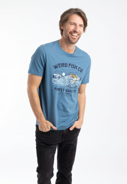 Weird Fish Out Of Water T-shirt Washed Blue