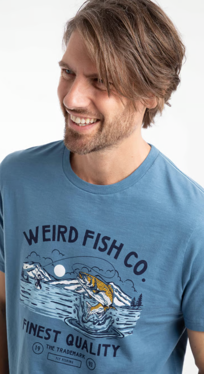 Weird Fish Out Of Water T-shirt Washed Blue