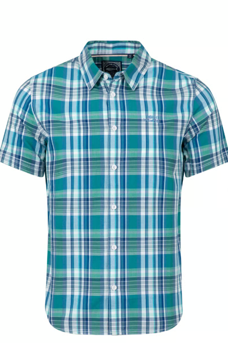 Judd Short Sleeve Faded Blue Check Shirt