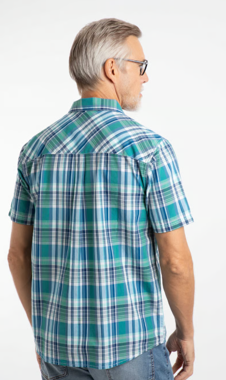 Weird Fish Judd Short Sleeve Check Shirt Faded Blue