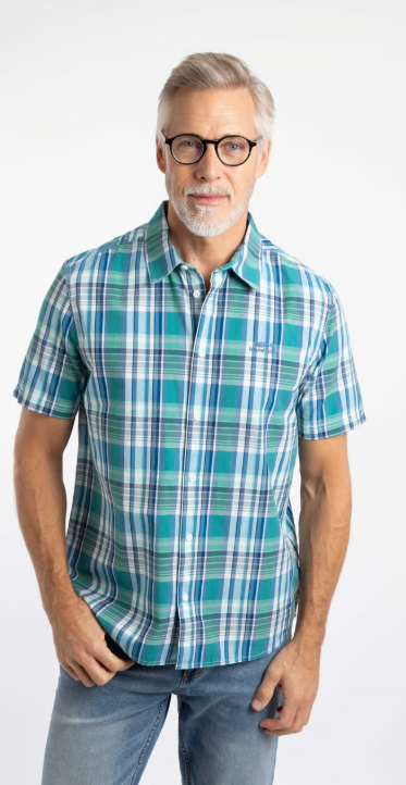 Weird Fish Judd Short Sleeve Check Shirt Faded Blue