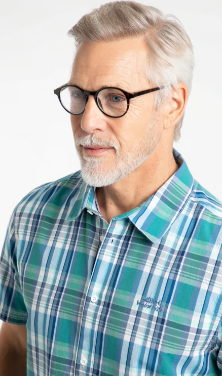 Weird Fish Judd Short Sleeve Check Shirt Faded Blue